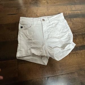 white jean shorts